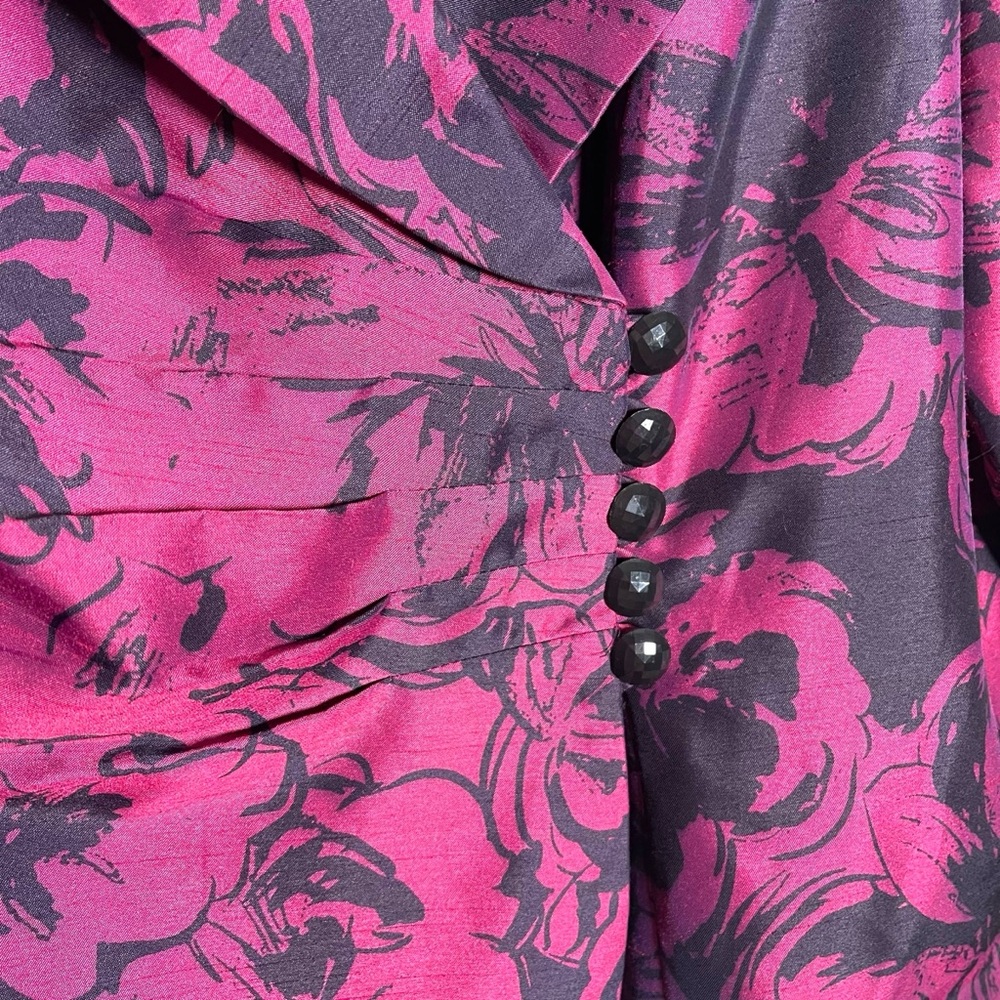 Floral Pink and Black Women's Jacket - Picture 2 of 7